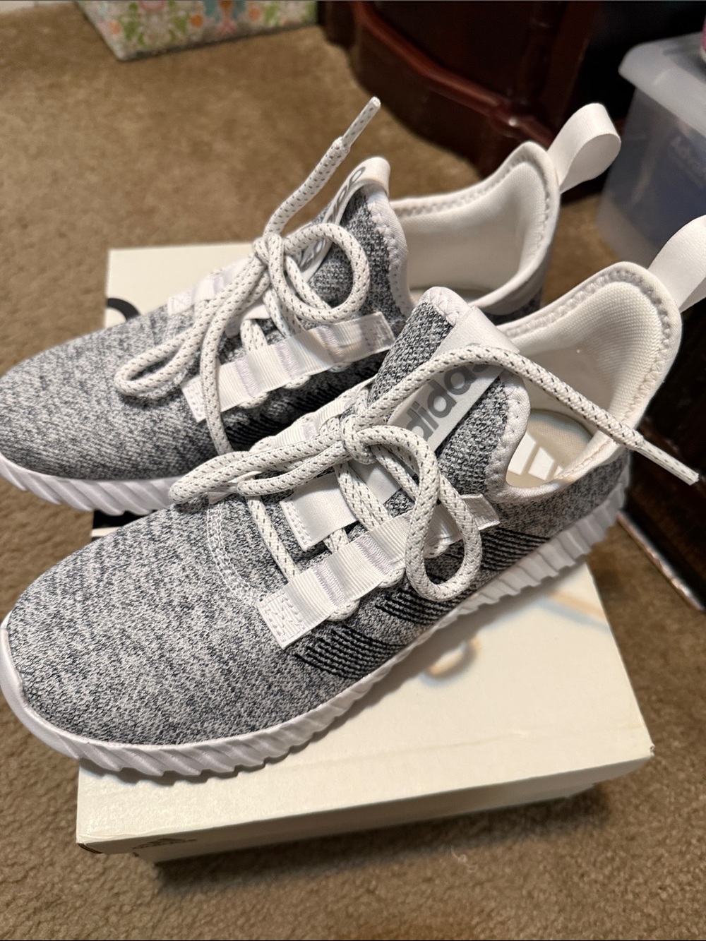 Ladies Adidas Kaptir Flow  Grey Sneakers - Adidas